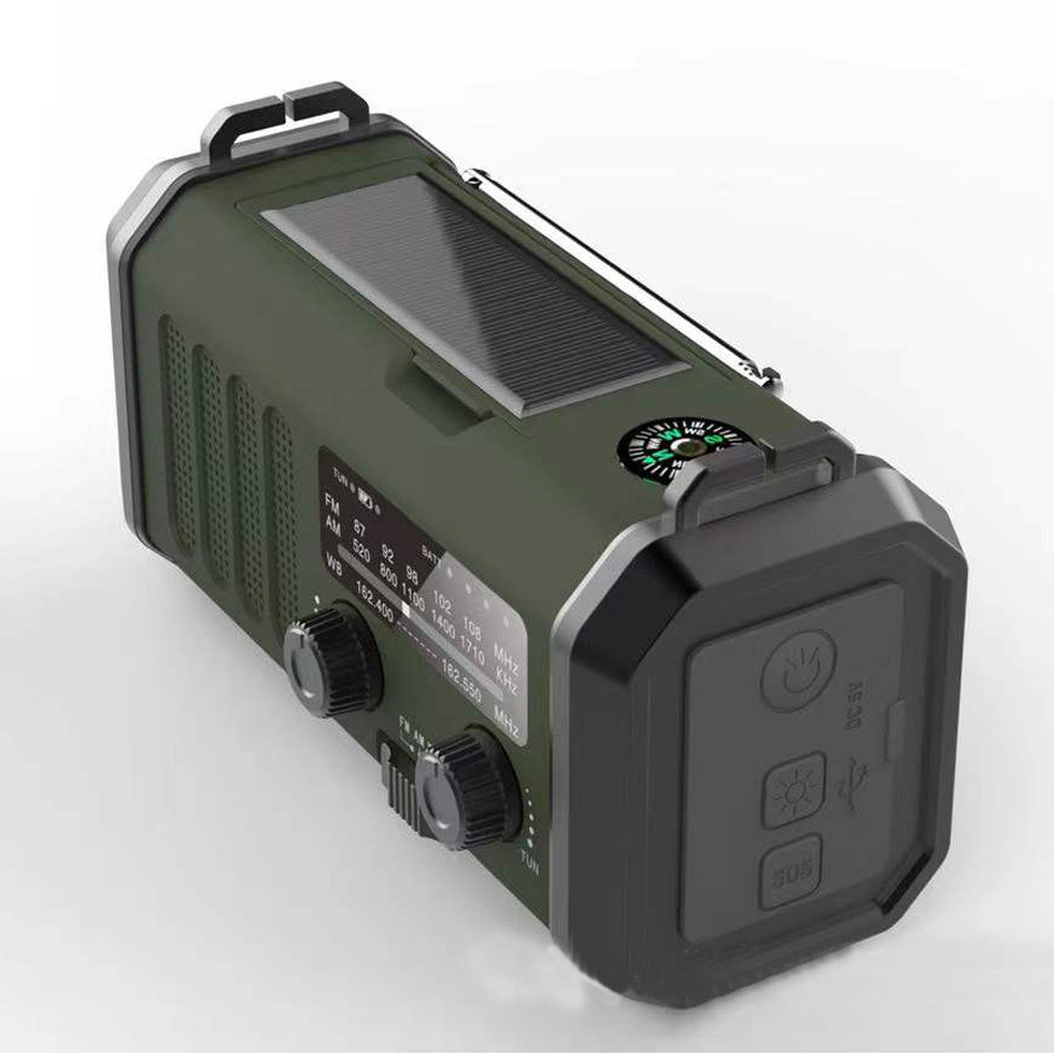 The New Solar Hand Crank Emergency Weather Radio 10000mAh Portable Power Bank with AM/FM, SOS Alarm, Flashlight & Reading Light for Outdoor Survival