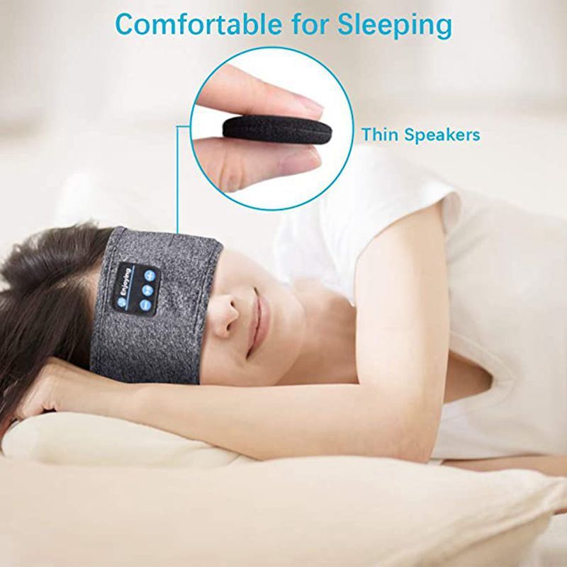Bluetooth Sleep Headphones Headband, Wireless Music Headband with Thin Ultra-Soft Speakers, HD Stereo Sound, Long Battery Life, Washable Sports Headband for Side Sleepers, Yoga, Travel