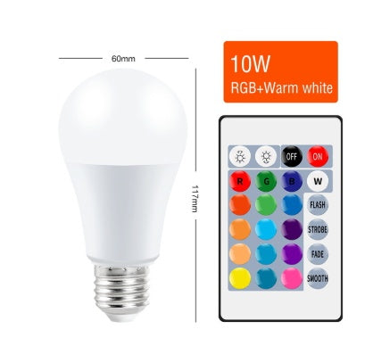 Smart RGBW Bulb Light, Color Changing LED Smart Bulb with Remote & App Control, Voice Control, Music Sync, Dimmable WiFi Bulb for Smart Home Lighting