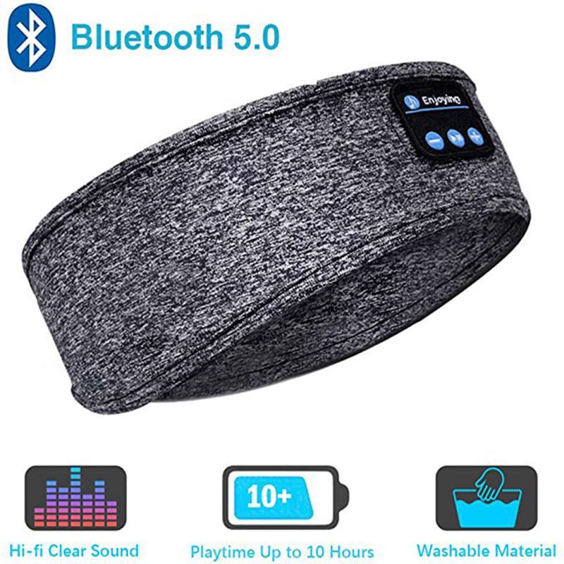 Bluetooth Sleep Headphones Headband, Wireless Music Headband with Thin Ultra-Soft Speakers, HD Stereo Sound, Long Battery Life, Washable Sports Headband for Side Sleepers, Yoga, Travel