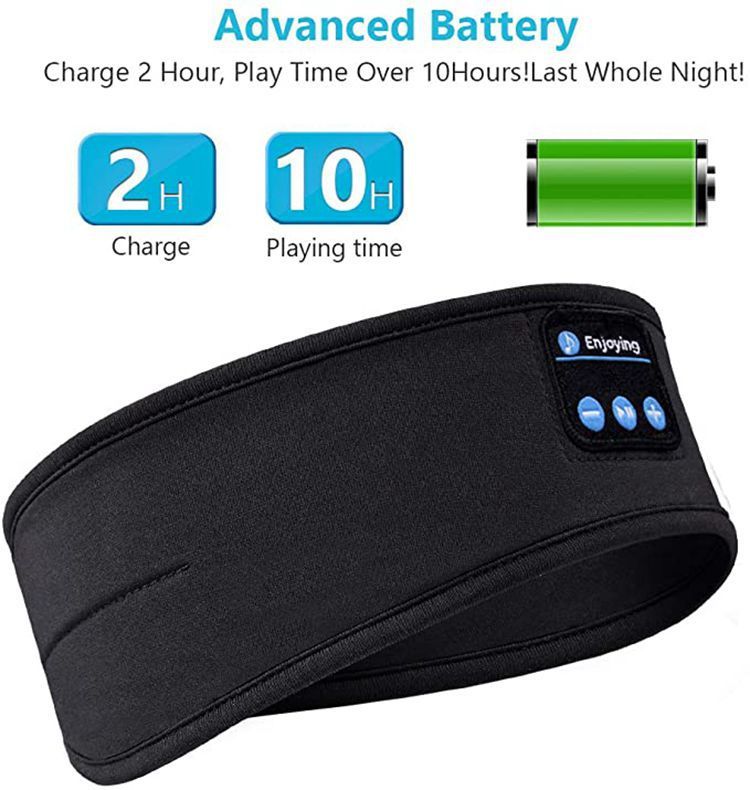 Bluetooth Sleep Headphones Headband, Wireless Music Headband with Thin Ultra-Soft Speakers, HD Stereo Sound, Long Battery Life, Washable Sports Headband for Side Sleepers, Yoga, Travel