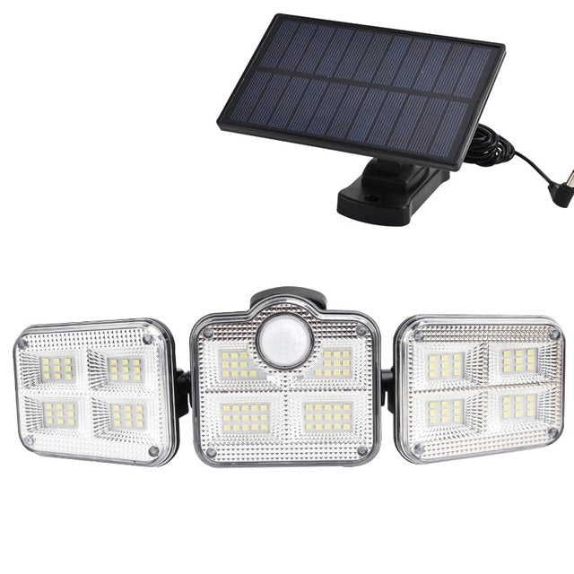 Solar Wall Light Outdoor, Waterproof IP65 LED Security Lamp with PIR Motion Sensor, High Brightness 74LED/100COB Garden Courtyard Lighting