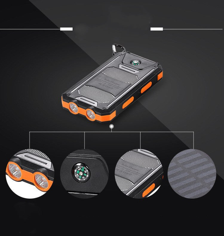 Outdoor Solar Power Bank Shell, Portable Dual USB Charger Case with Polymer Lithium Battery, 8000mAh/10000mAh Solar Panel Charging Kit for Camping, Travel, Emergency