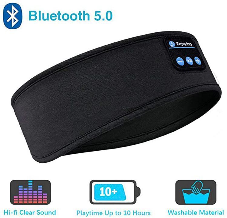 Bluetooth Sleep Headphones Headband, Wireless Music Headband with Thin Ultra-Soft Speakers, HD Stereo Sound, Long Battery Life, Washable Sports Headband for Side Sleepers, Yoga, Travel