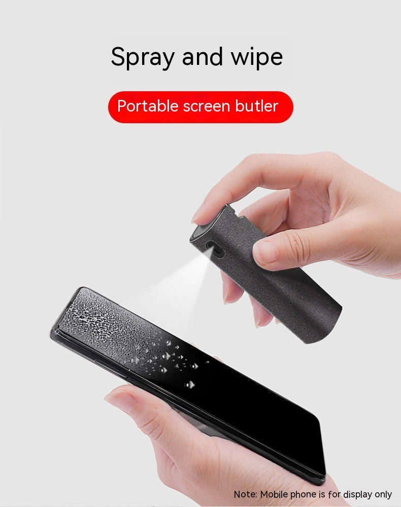 Screen Cleaner Spray with Integrated Wipe ā Portable Refillable Screen Cleaning Kit for Phone, Tablet, Laptop & Monitor (Gray, Pink, Purple, Blue)