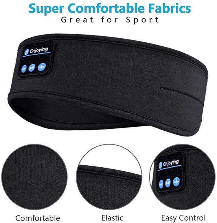 Bluetooth Sleep Headphones Headband, Wireless Music Headband with Thin Ultra-Soft Speakers, HD Stereo Sound, Long Battery Life, Washable Sports Headband for Side Sleepers, Yoga, Travel