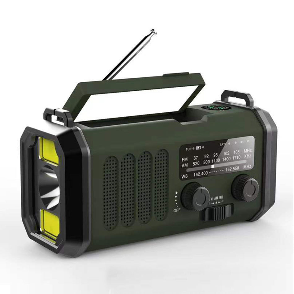 The New Solar Hand Crank Emergency Weather Radio 10000mAh Portable Power Bank with AM/FM, SOS Alarm, Flashlight & Reading Light for Outdoor Survival