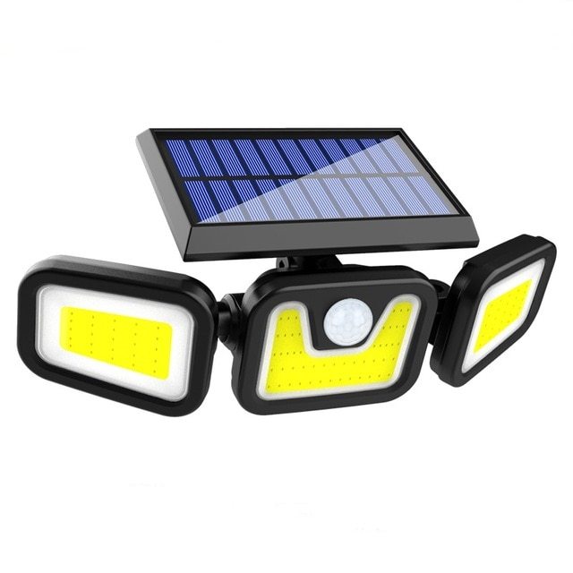 Solar Wall Light Outdoor, Waterproof IP65 LED Security Lamp with PIR Motion Sensor, High Brightness 74LED/100COB Garden Courtyard Lighting