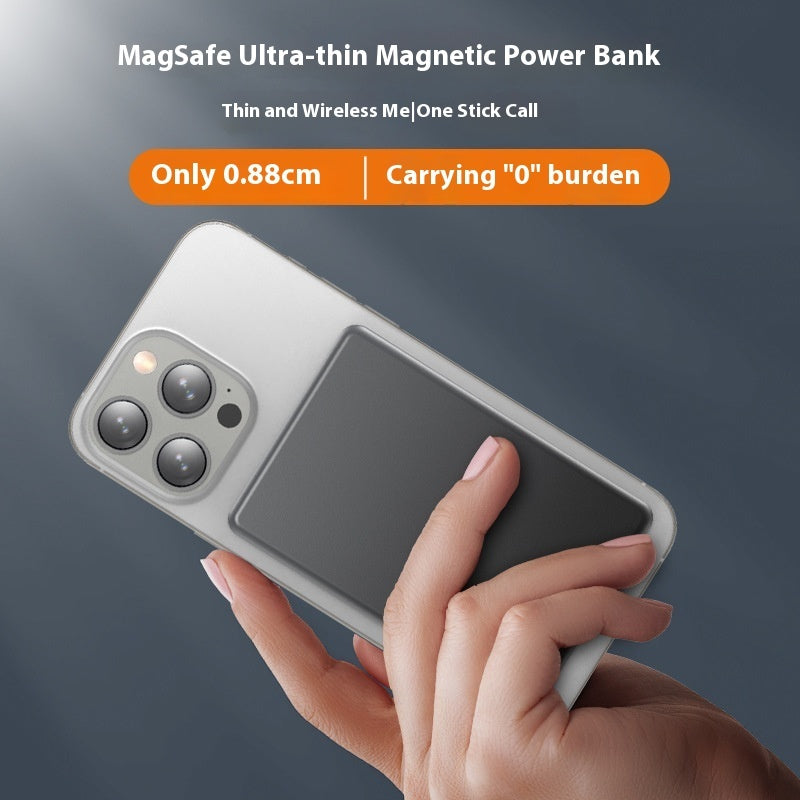 Aluminum Alloy Magnetic Wireless Power Bank β Fast Charging Slim Portable Battery Pack with Magnetic Suction, Creative Design Mobile Charger (Titanium Gray/Gold/Blue)