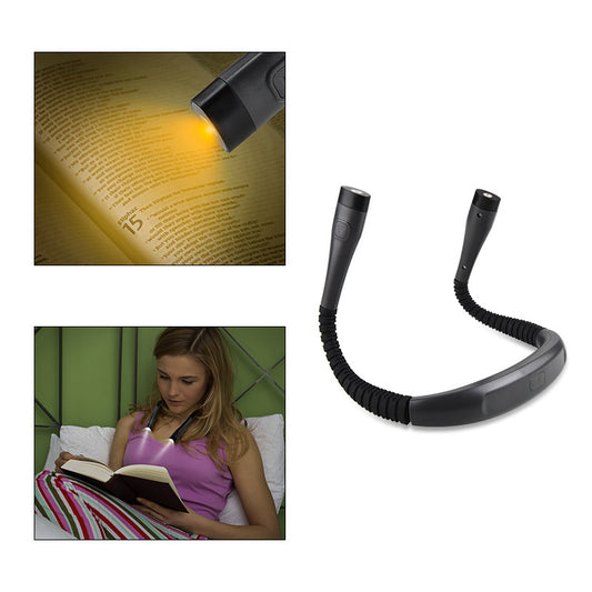 LED Neck Reading Light, Dual Color White & Yellow, Rechargeable Portable Book Light, Adjustable Hands-Free Hanging Light for Students, Camping, Bedtime, Knitting & Outdoor Use