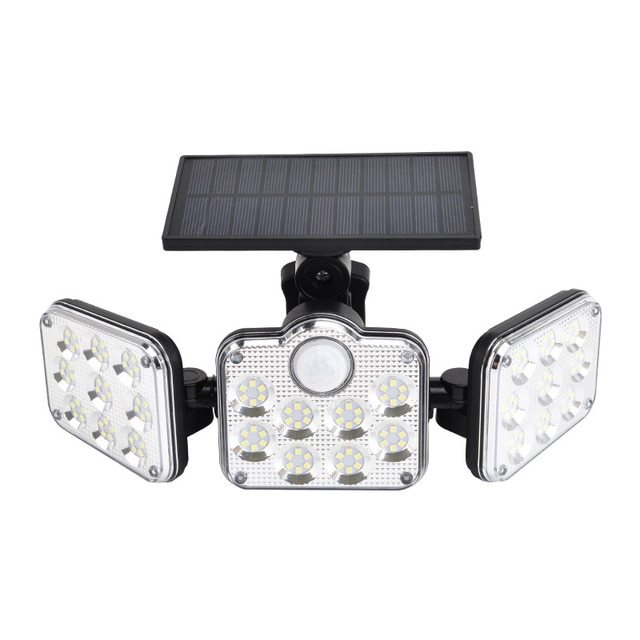 Solar Wall Light Outdoor, Waterproof IP65 LED Security Lamp with PIR Motion Sensor, High Brightness 74LED/100COB Garden Courtyard Lighting