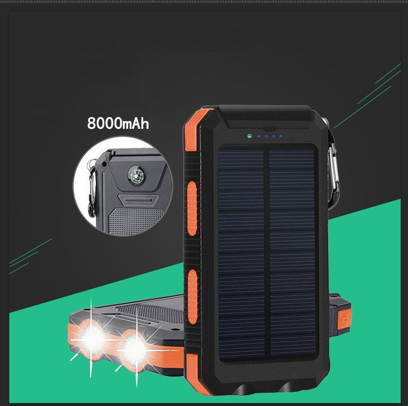 Outdoor Solar Power Bank Shell, Portable Dual USB Charger Case with Polymer Lithium Battery, 8000mAh/10000mAh Solar Panel Charging Kit for Camping, Travel, Emergency