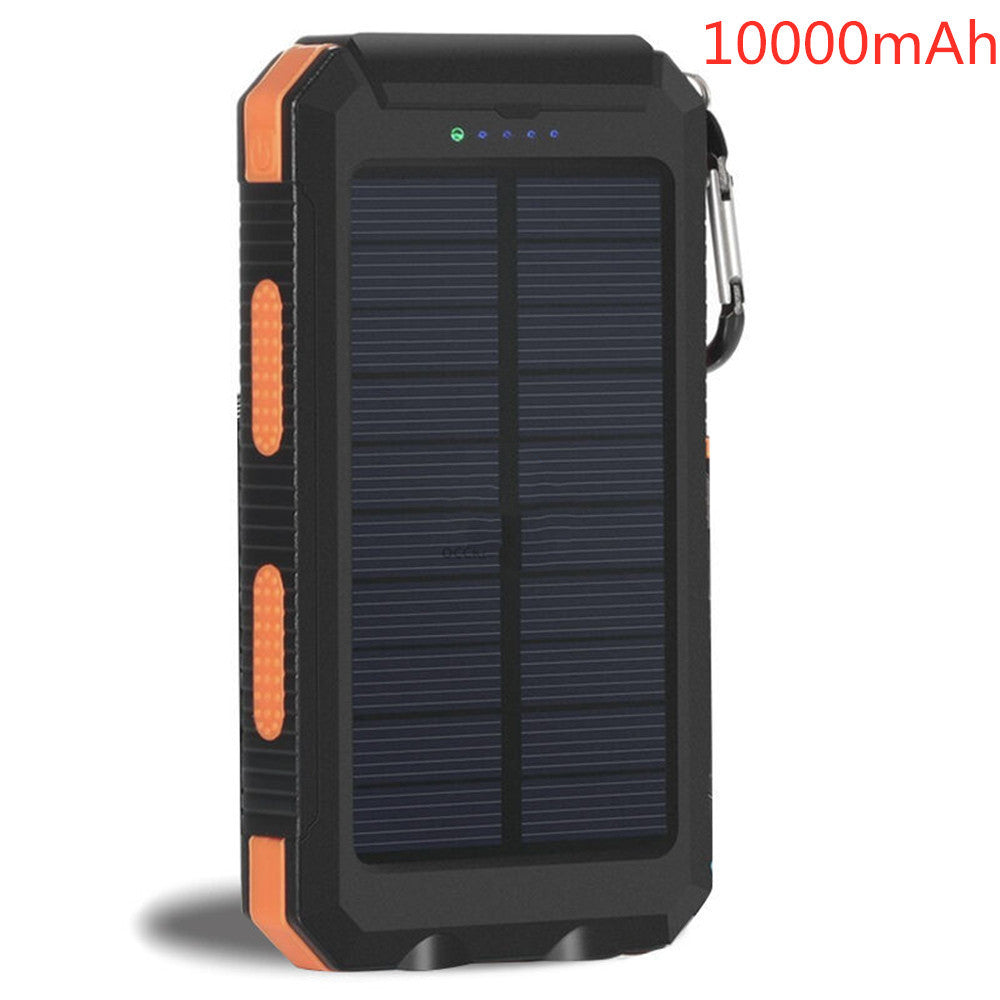 Outdoor Solar Power Bank Shell, Portable Dual USB Charger Case with Polymer Lithium Battery, 8000mAh/10000mAh Solar Panel Charging Kit for Camping, Travel, Emergency