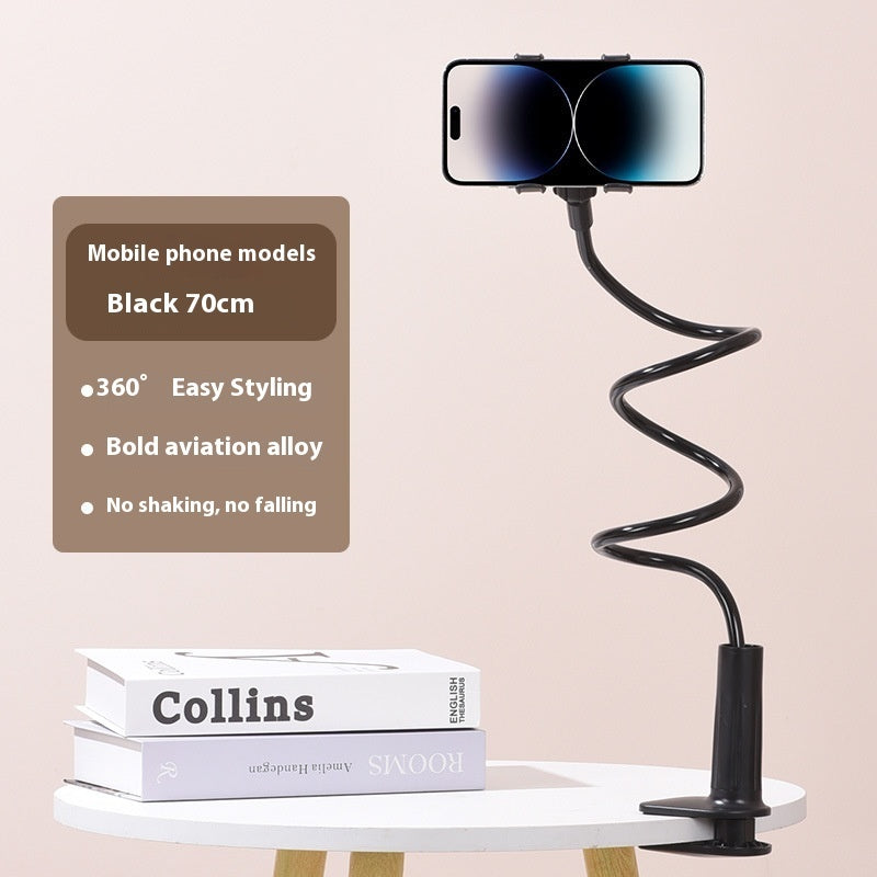 Mobile Phone Holder – Flexible Gooseneck Lazy Stand for Bedside & Desk, Adjustable Long Arm Clamp Mount for iPhone & Android, Hands-Free Phone Bracket for Watching, Reading, Recording, Kitchen & Office Use