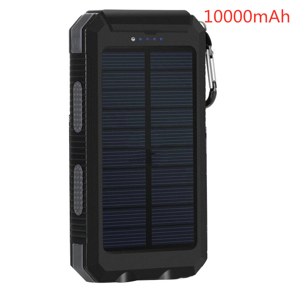 Outdoor Solar Power Bank Shell, Portable Dual USB Charger Case with Polymer Lithium Battery, 8000mAh/10000mAh Solar Panel Charging Kit for Camping, Travel, Emergency