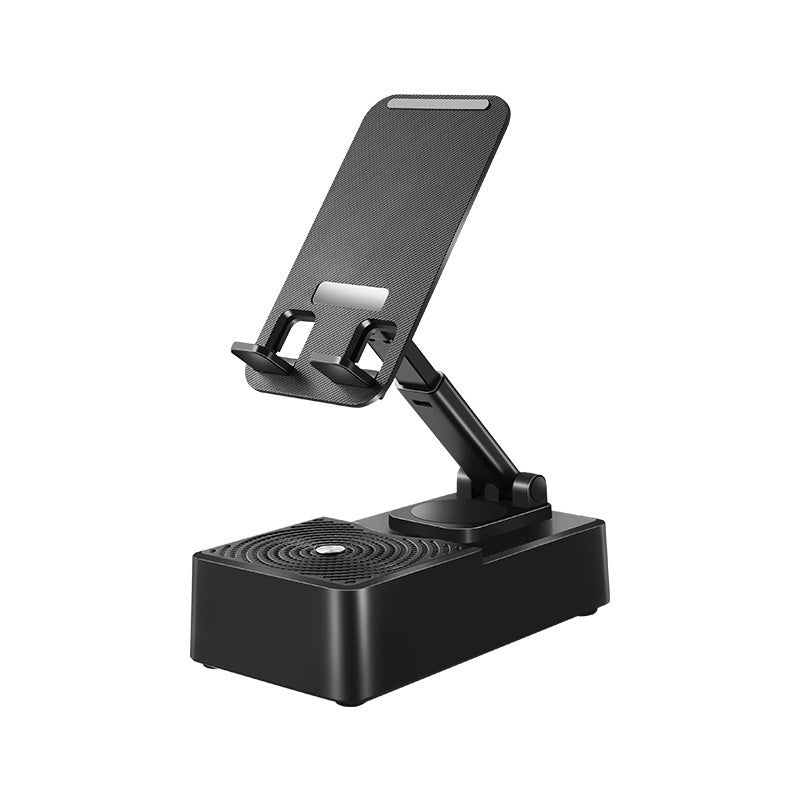 Multifunctional Phone Stand with Bluetooth Speaker & Power Bank | Foldable, Rotating Mobile Holder with Built-in Battery