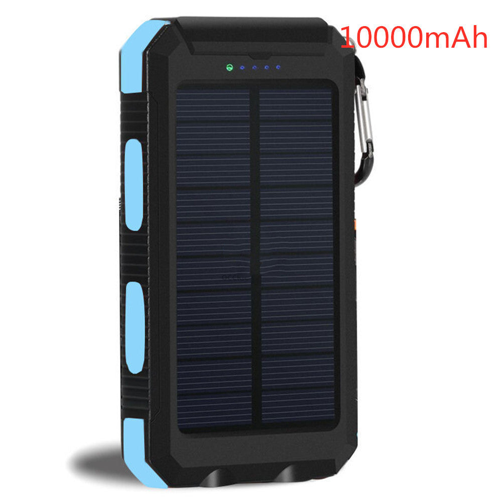 Outdoor Solar Power Bank Shell, Portable Dual USB Charger Case with Polymer Lithium Battery, 8000mAh/10000mAh Solar Panel Charging Kit for Camping, Travel, Emergency